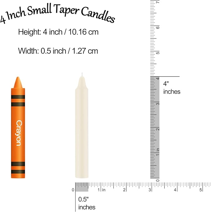 Tobeape – 4"*0.5" Spell Chime Candles – Set of 24 Ivory Candles, Unscented Mini Taper Candle Christmas Candle for Witchcraft, Wiccan Altar, Magic Tool, Rituals, Prayer, Meditation and Party Decoration