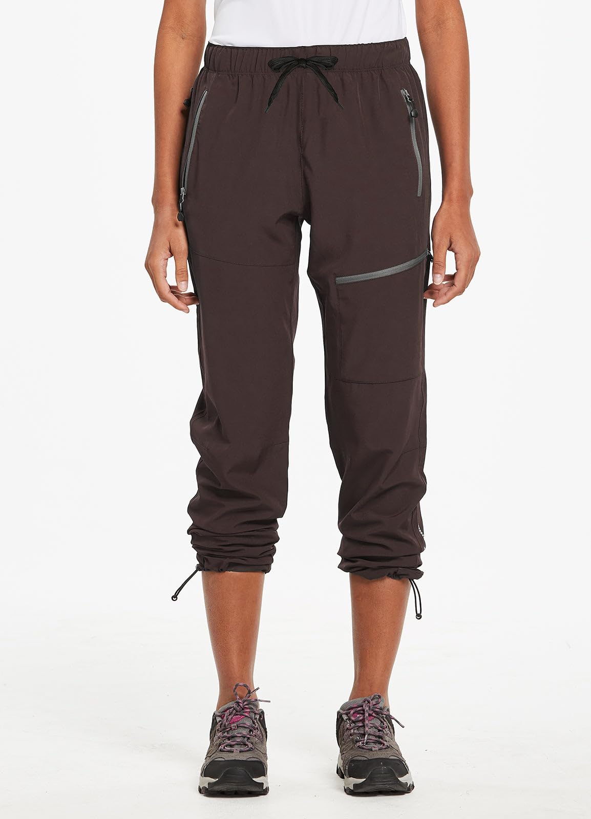 baleaf Travel Pants Women Hiking Long Tall Lightweight Quick Dry Water Resistant Cargo Pants 31'' Trip 31''-Black XS