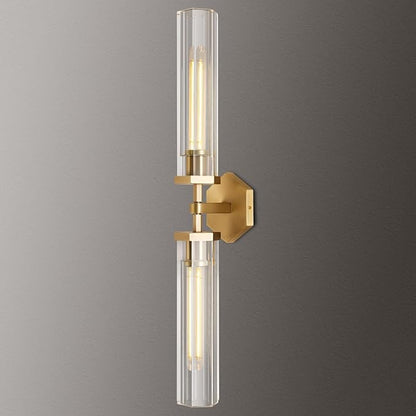 Gold Crystal Bathroom Wall Sconce Light Fixture Modern Bathroom Vanity Light,28.5in Brass Sconces Wall Lighting,Linear Indoor Wall Sconce Light for Bedroom,Hallway,Staircase,Living Room,Dining Room