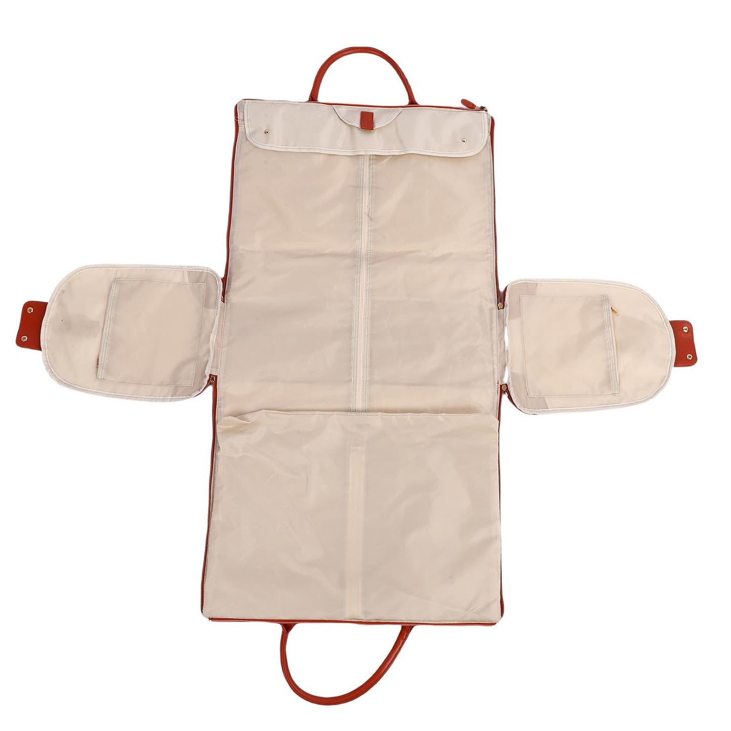Keenso Rolling Garment Bag, Soft Leather Travel Bag with Detachable Trolley, 40L Large Capacity for Men and Women (Beige)