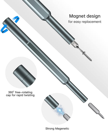 Precision Screwdriver Set, Small Screwdriver with Torx Phillips Head & Flathead, Repair Tool Kit with Magnetic Bits for Electronics, PC, Watch, Jewelry, DIY Projects and Home Repairing