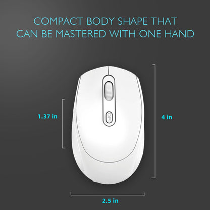 ONE-UP Wireless Mouse, 2.4G, Silent, USB Nano Receiver, for Laptop, Chromebook, PC, Mac, Windows and School Work (Black)