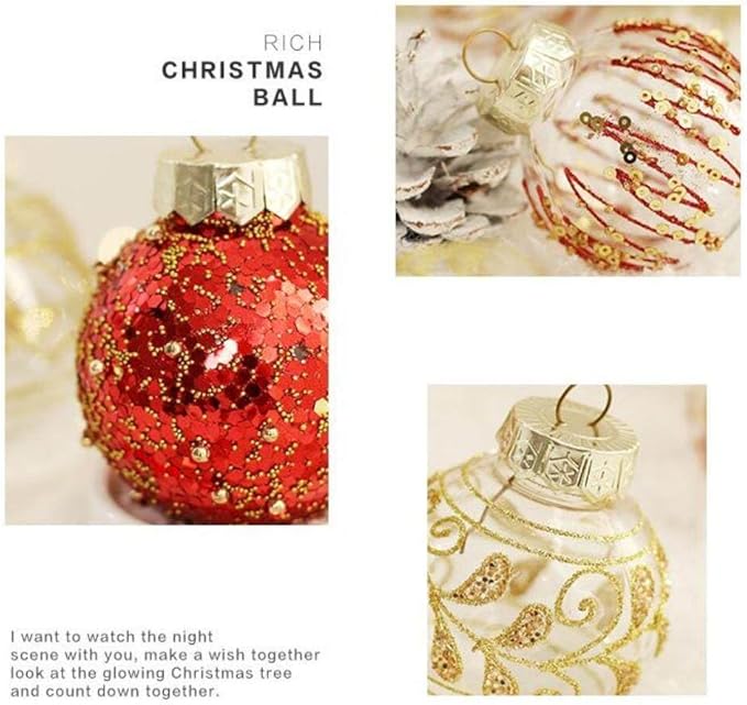 25Pcs Christmas Ornaments Sets 2.36” Christmas Ball Ornaments Christmas Tree Ornaments Shatterproof Xmas Balls Bulbs for Holiday Wedding Party Christmas Tree Decoration（Red Green White）