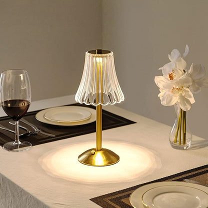 Cordless Table Lamps for Home,Table,Dining Room, Gold Rechargeable Lamps, USB Charge 12'' Tall LED Brass Portable Outdoor Indoor Table Lamp with Built-in Dimmer