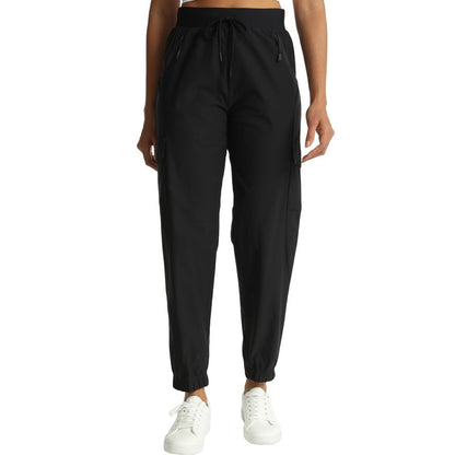 Rrosseyz Women's Cargo Pants with Pockets-Lightweight Quick Dry Water Resistant Hiking Pants for Travel Casual Athletic and Outdoor(Dark Black,L)