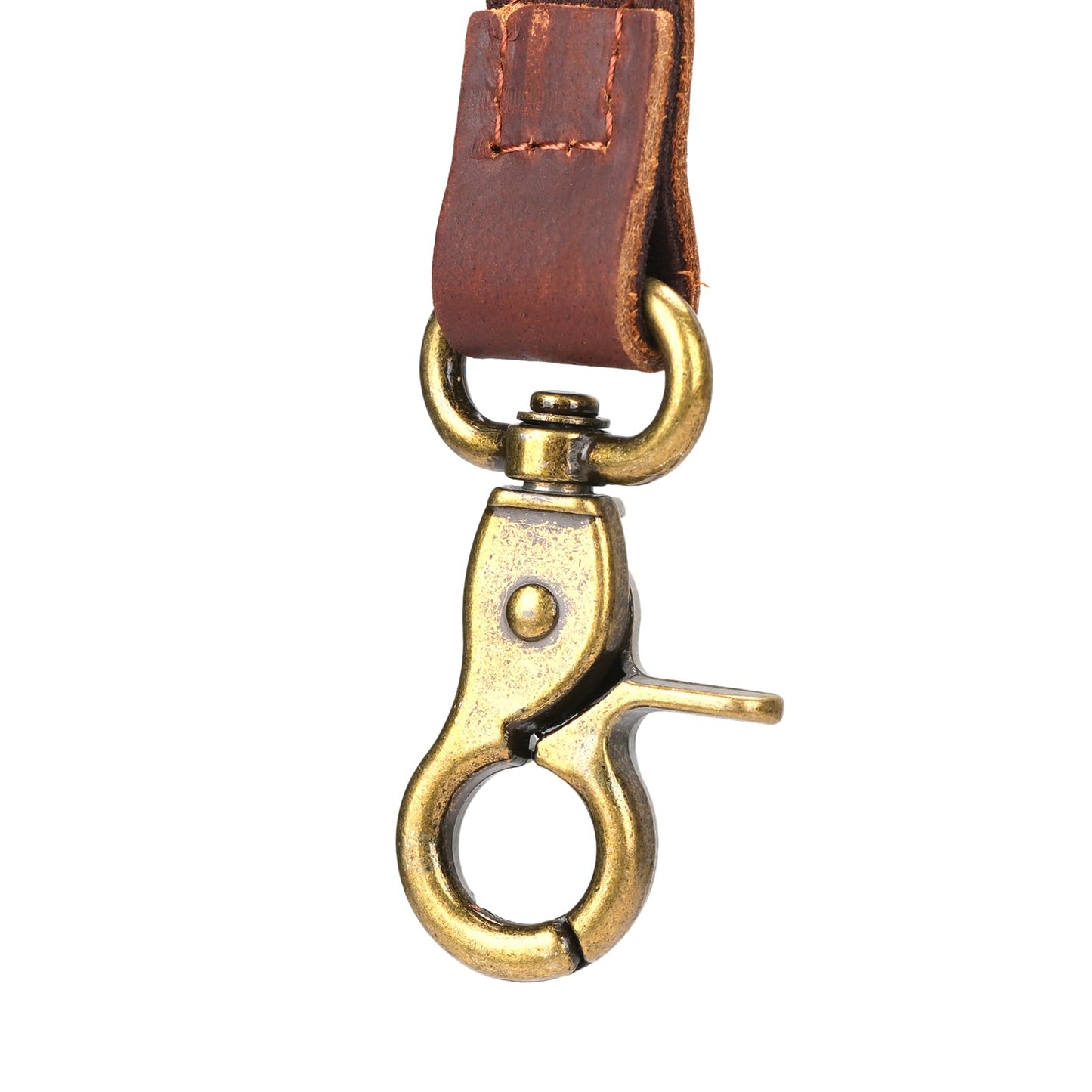 Tourbon Genuine Leather Suspenders for Men Heavy Duty Y Back Design Adjustable Straps with 3 Metal Snap Hooks, Brown