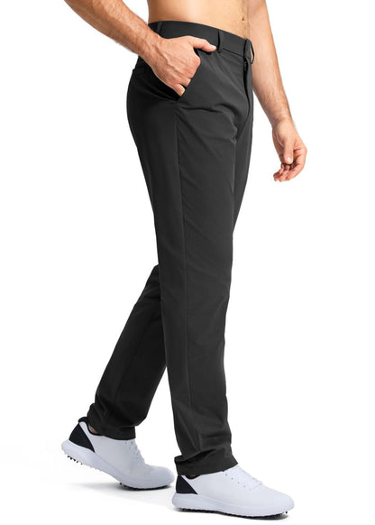 Pudolla Dress Pants for Men Golf Pants Stretch Work Dress Comfy Pants 34 Lightweight Quick Dry Casual Slacks Trousers(Black 33Wx34L)
