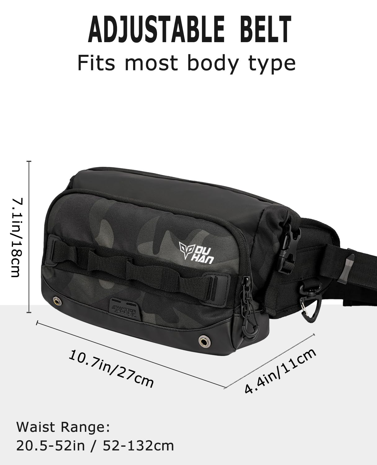 DUHAN Multi-Function Motorcycle Waist Bag – Waterproof Adjustable Leg & Tactical Pack 4-Way Wearable for Motorcycle, Hiking, Cycling, Outdoor Work
