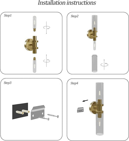 Rechargeable Battery Wall Sconce Set of Two, 8000mAh Cordless, Dimmable, Timer, Remote, Touch Control, 3000K, USB-C Charging for Living Room, Bedroom Black Gold (Include 4 Special Bulbs)