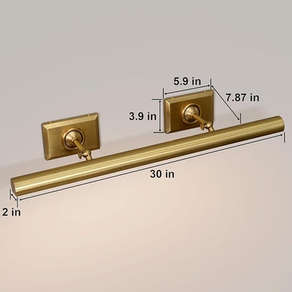 Picture Light, 30in Hardwired Picture Lights for Wall, Dimmable Wall Sconces Poster Light, Brass 4 Lighting for Paintings Frames Art Display Gallery Bedroom Living Room-Included Bulbs(Gold)