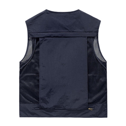 Men's & Youth Outdoor Fishing Vest,Dark Blue Work Safari Travel Photography Vests,Family Matching Hiking Waistcoat,4XL(US L)