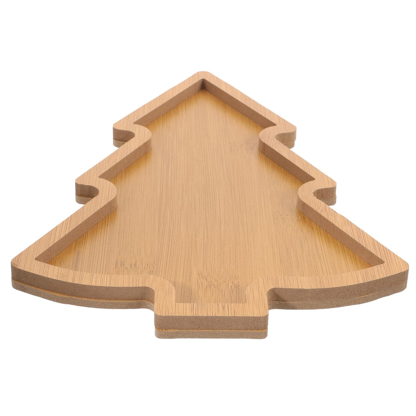 Amosfun Christmas Tree Appetizer Tray Wooden Tree Shaped Plate Fruit Sushi Serving Platter Charcuterie Board Christmas Party Supply Dessert Platter Snack Dish 7.6 x 11 x 0.5 Inch