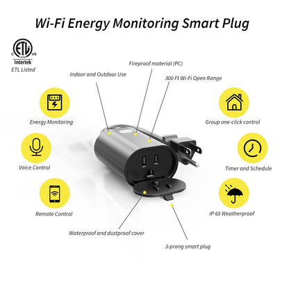 Minoston Outdoor Smart Plug, Matter Smart Plug, Smart Home Wi-Fi Outlet IP65 Waterproof, Compatible with Alexa, Apple Home, SmartThings, Google Home, Smart Life, IP65 Waterproof, 2.4Ghz, 2 Pack
