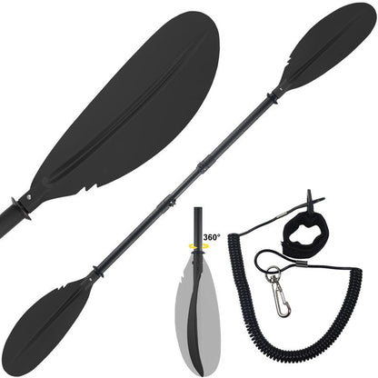 Frebuta Kayak Paddle for Adults,70 to 96in Paddle Board Paddles Telescopic Frosted Pipe Shaft Kayaking Boating Canoeing with 1 Free Paddle Leash Double Oar Float Paddle Sturdy Durable Extendable