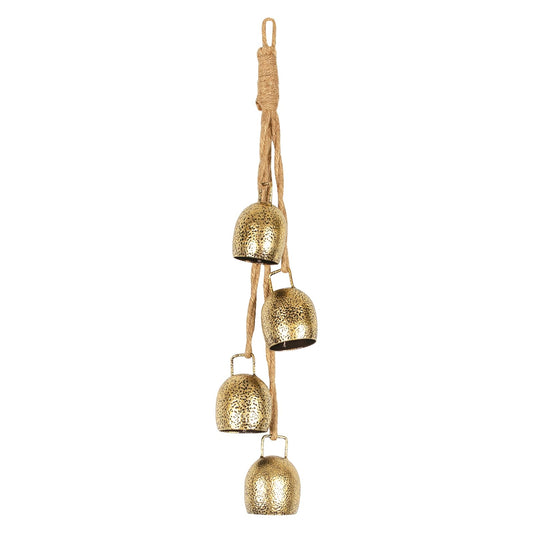 Styleonme Christmas Decoration Bells, Jute Rope Metal Decorative Cow Bells, Christmas Bells for Decoration, Brass Vintage Handmade Country-Style, 2025 Christmas Ornament