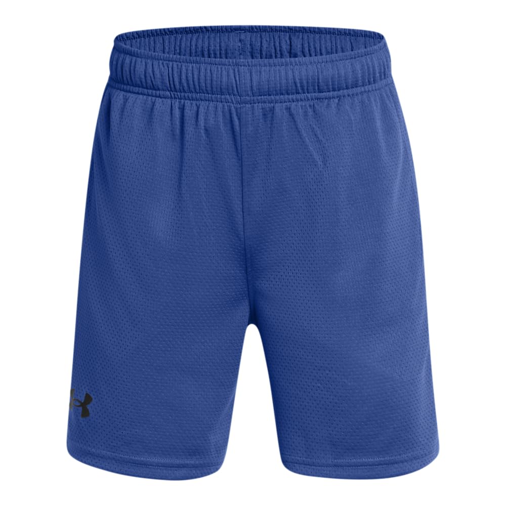Under Armour Boys Tech Mesh Shorts, (432) Tech Blue / / Black, X-Small