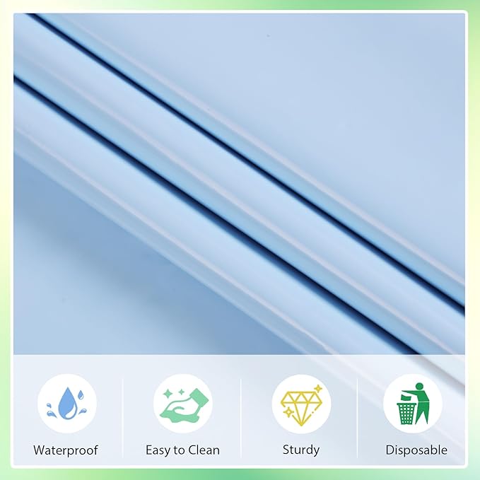 6 Packs Disposable Plastic Tablecloths 54 x 108 Inch Cool Tones Color Rectangle Tablecloth Waterproof and Oil-Proof Table Covers for Boy Birthday Picnic Easter Party Decorations
