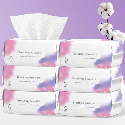 Disposable Face Towel 600 Count, Soft Cotton Face Towels, Dry Wipes Facial