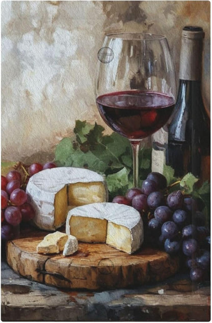 Decorative Art Light Switch Covers Wineglass & Artisanal Cheeses 1 Gang No Device Blank Switchplate Electrical Faceplate for Home Decor
