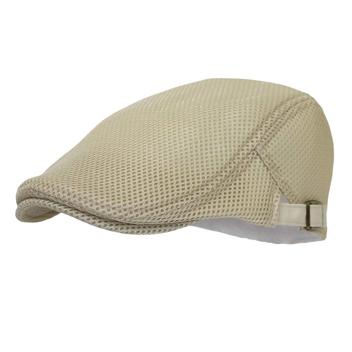 WITHMOONS Ivy Cap Summer Linen-Like Cotton Newsboy Irish Golf Hats MZ30038 (Mesh_Beige)
