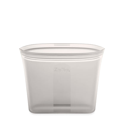 Zip Top Reusable Food Storage Bags | Medium Dish [Frost] | Silicone Meal Prep Container | Microwave, Dishwasher and Freezer Safe | Made in the USA
