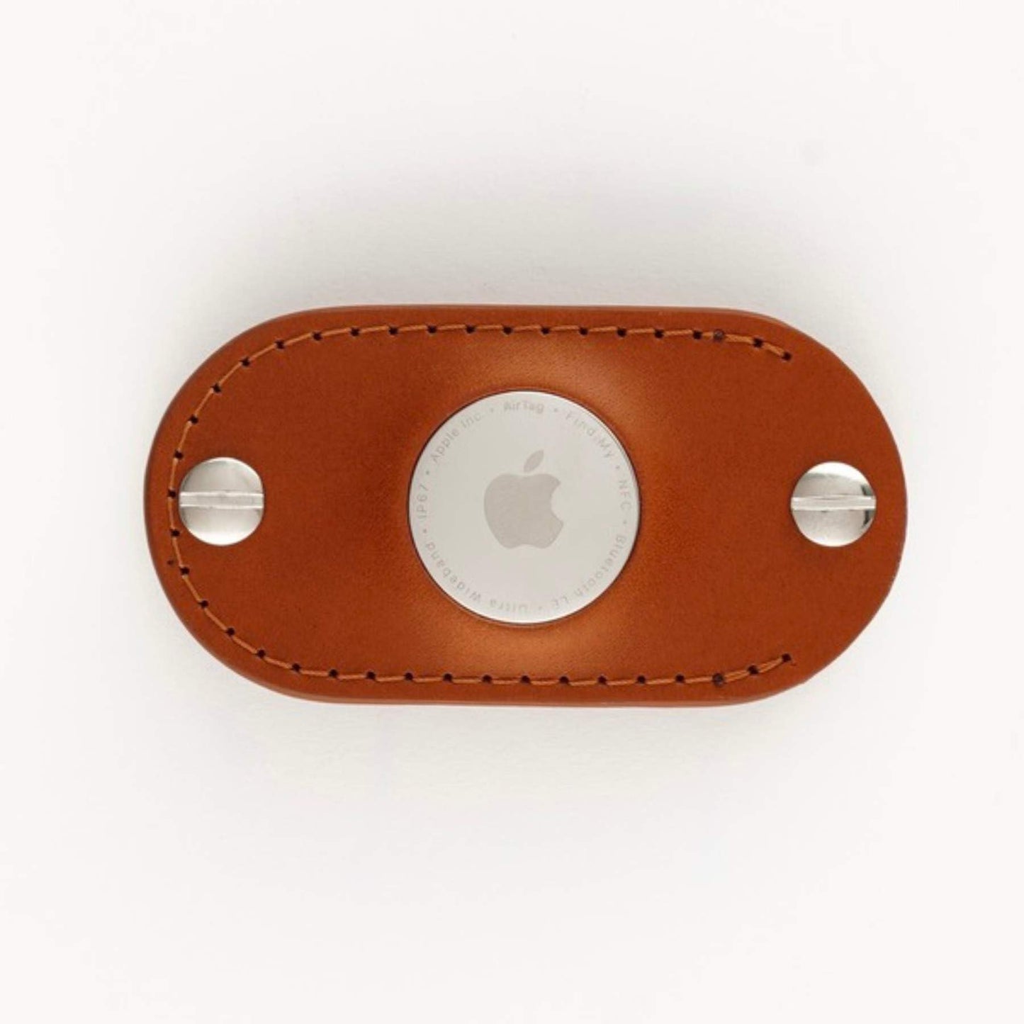 Leather Key Organizer Compatible with Apple AirTag | Handmade Full Grain Leather Keychain Compatible With Tracking Device (Honey)