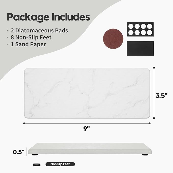 2PCS Water Absorbing Stone Drying Tray