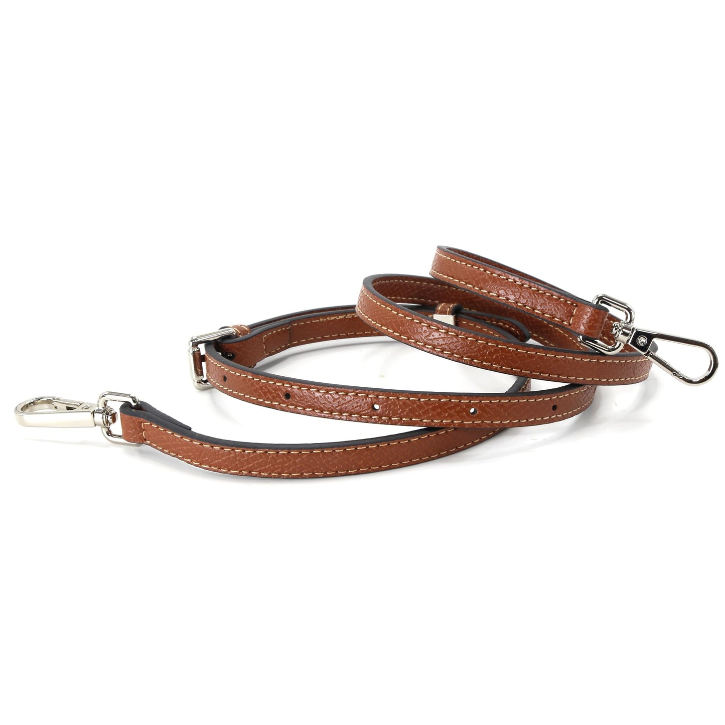 banbeln Mini Bags Leather Shoulder Strap Kit Fit For Adjustable Crossbody Small Bag (brown&silver)