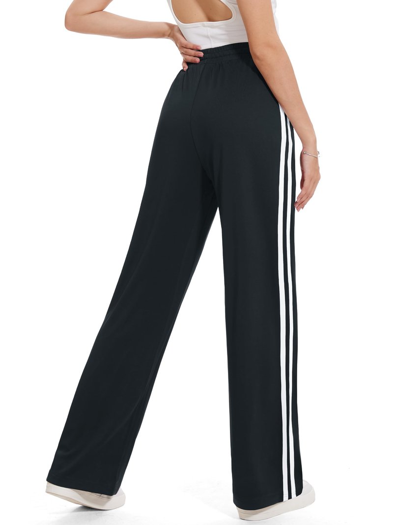 Tapata Women's 32" Inseam Long Track Pants Loose Straight Leg Jogging Sweatpants Warm-Up Sports Athletic Running, Black, XL