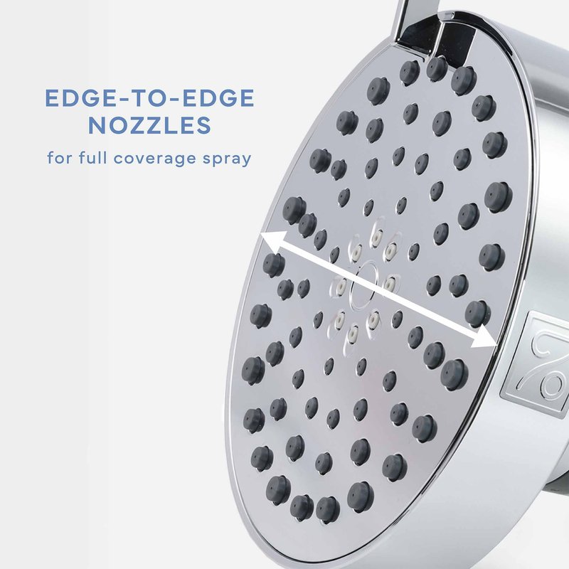 SEVENTY 4-Setting Filtered Shower Head with Shower Filter in Chrome – Helps Reduce Chlorine and Impurities for Healthier Hair, Skin and Scalp, Easy to Install (Model 12155)