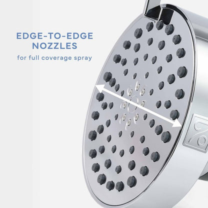 SEVENTY 4-Setting Filtered Shower Head with Shower Filter in Chrome – Helps Reduce Chlorine and Impurities for Healthier Hair, Skin and Scalp, Easy to Install (Model 12155)
