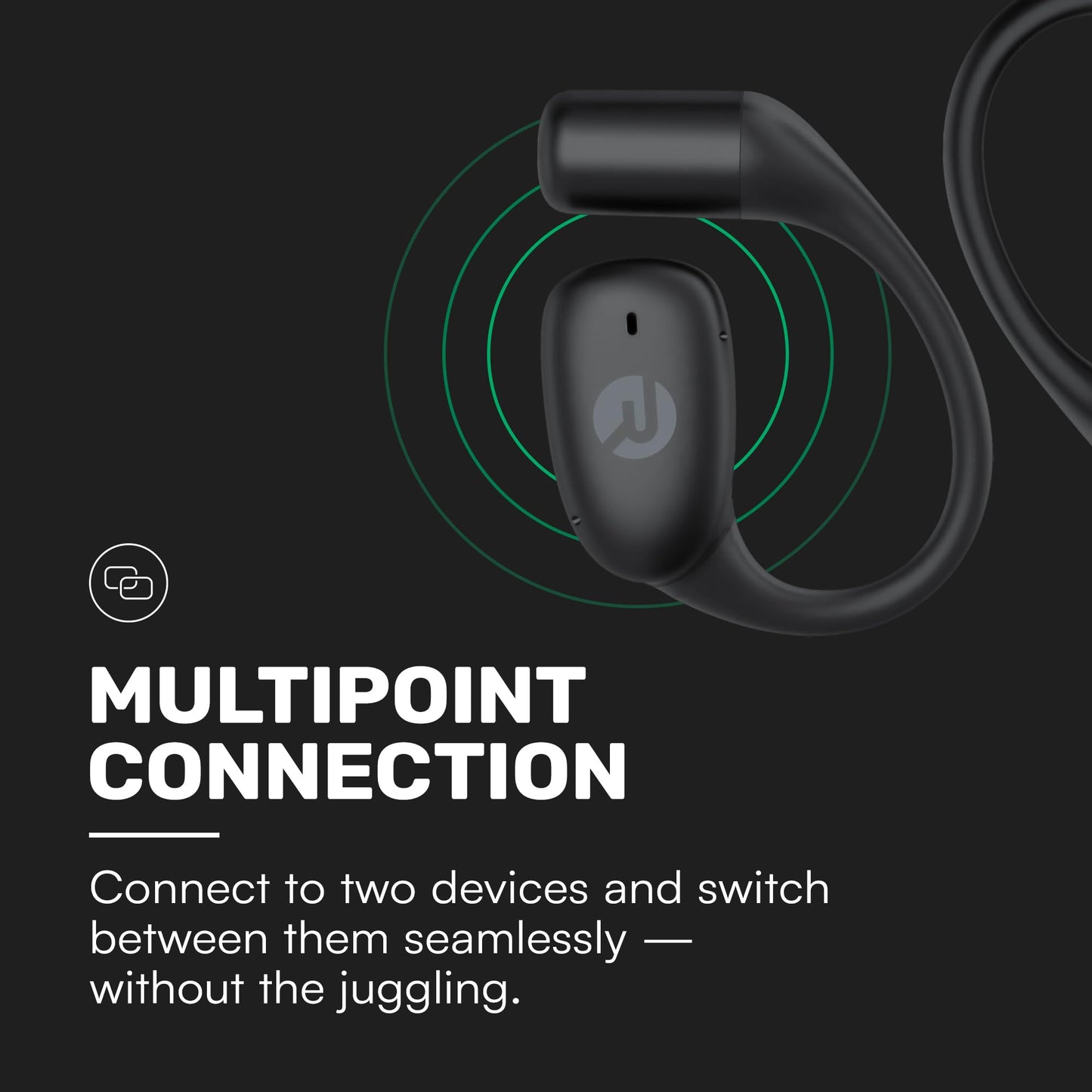 Raycon Essential Open Ear Earbuds – Open Ear Headphones, Earbuds Wireless Bluetooth, Sweat & Water-Resistant Earphones, Running Headphones with Ultra-Lightweight Design, 36 Hours Battery Life (Mint)