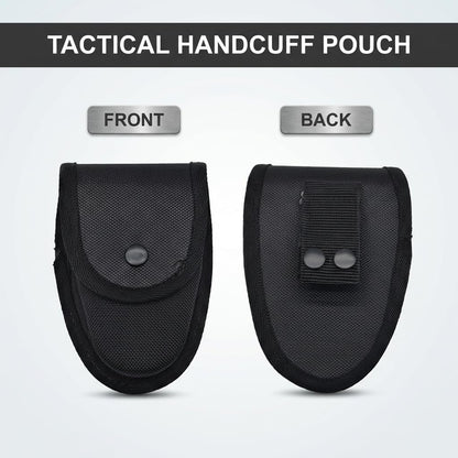 Handcuff Case Holster Pouch for Duty Belt or MOLLE Vest, Handcuff Holder Compatible with Standard Chain or Hinged Handcuffs, Open Top Cuff Sheath for Police Law Enforcement Security Officer Gear