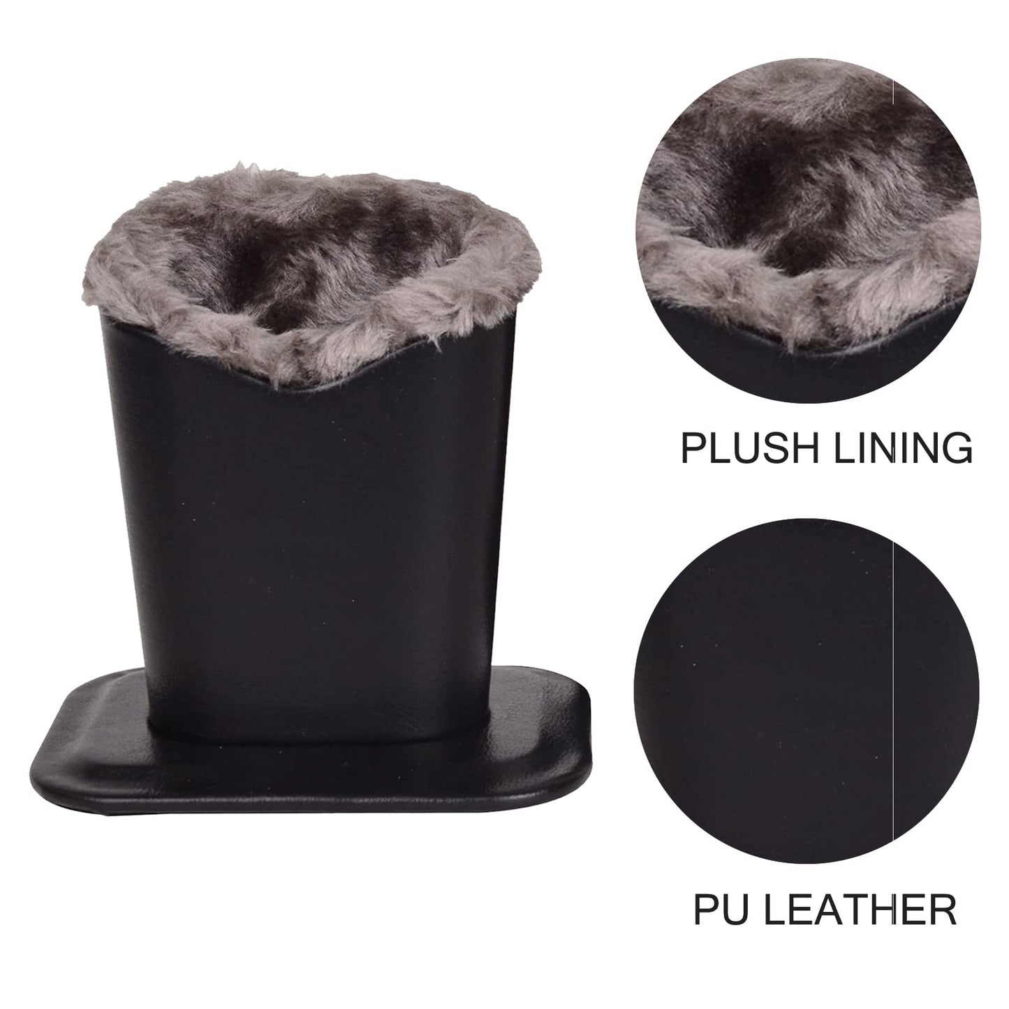 TECKE Pack of 2 Plush Lined Eyeglasses Holder Stand Protective Glasses Case For Desks Or Nightstands (Black-Light Gray)
