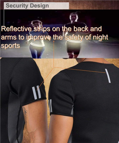 NINGMI Sauna Suit for Men Short Sweat Suits Neoprene Body Shaper Sauna Shirt Workout Waist Trainer Vest Tummy