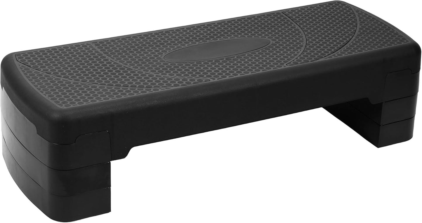 BalanceFrom Aerobic Step Platform Trainer with Adjustable 3-Level Risers, 400 Pound Weight Capacity – Non-Slip Exercise Stepper for Cardio, Strength, and Fitness Workouts at Home or Gym