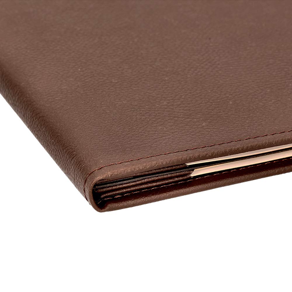 Menu Covers Made of Premium Faux Leather (10-Pack) - 8.5" X 11" - 4 Views - Brown