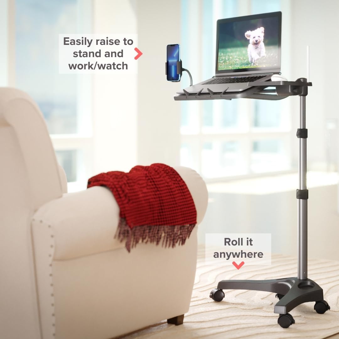 LEVO G2 V16 Mobile Laptop Stand Desk Rolling Cart Adjustable with Mouse Tray