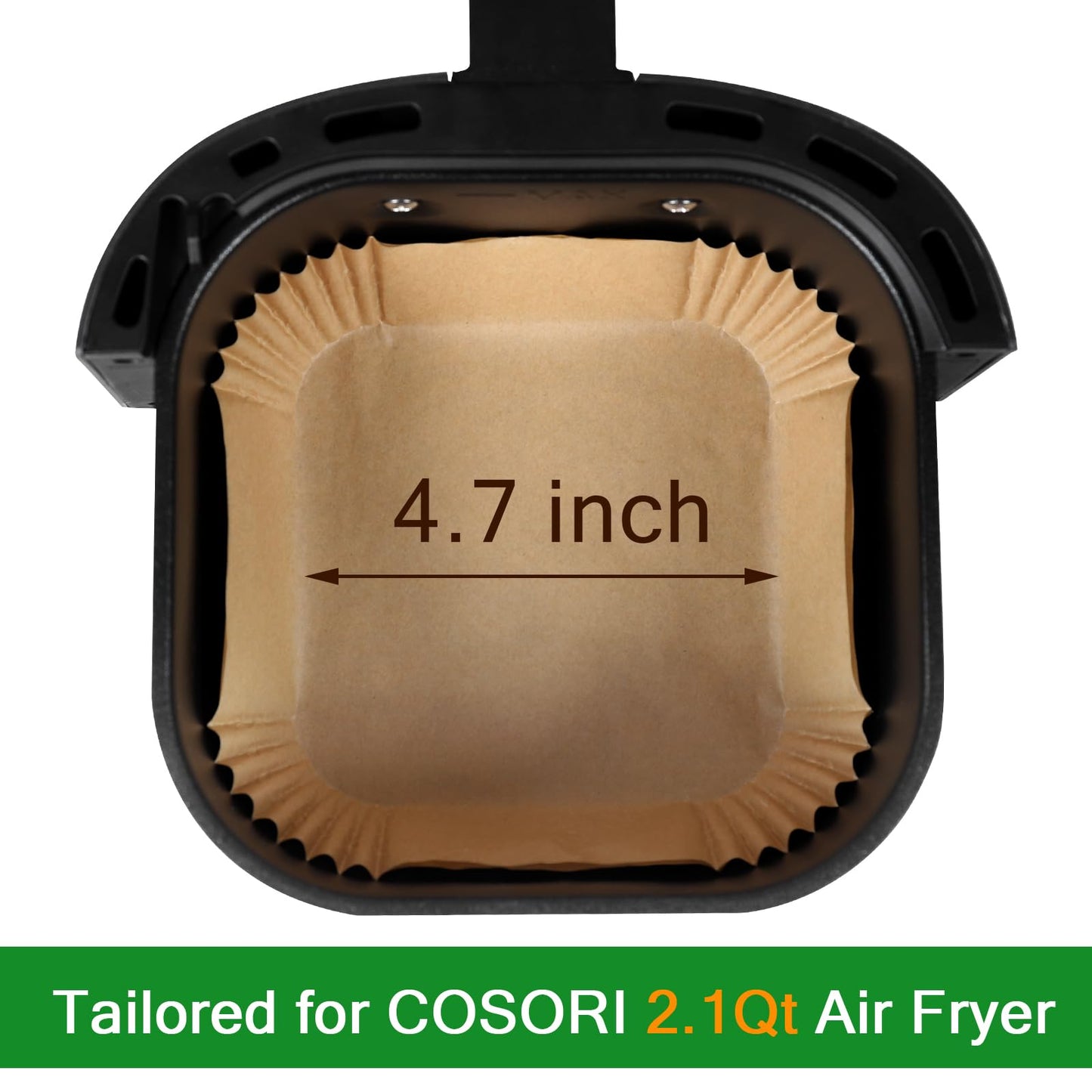 Small Air Fryer Liners Disposable Compatible with COSORI 2.1 Qt Air Fryer, 130 PCS Mini Air Fryer Liners Parchment Paper Baking Sheet for COSORI 2.1 Qt Accessories