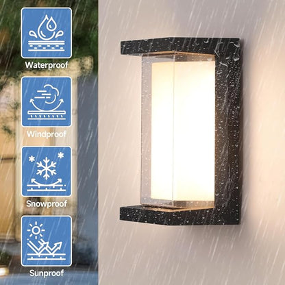 Exterior Wall Lighting,15%-100% Dimmable Indoor Wall Light Fixtures,3000K/4000K/6500K Adjustable,24W Outdoor Porch Light,Waterproof Outdoor Modern Wall Sconce Lights,2160LM Indoor Wall Sconce 4 Pack