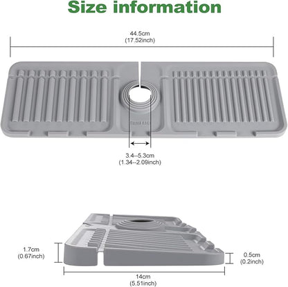 Kingmall Faucet Mat for Kitchen Sink, Premium Silicone Splash Guard