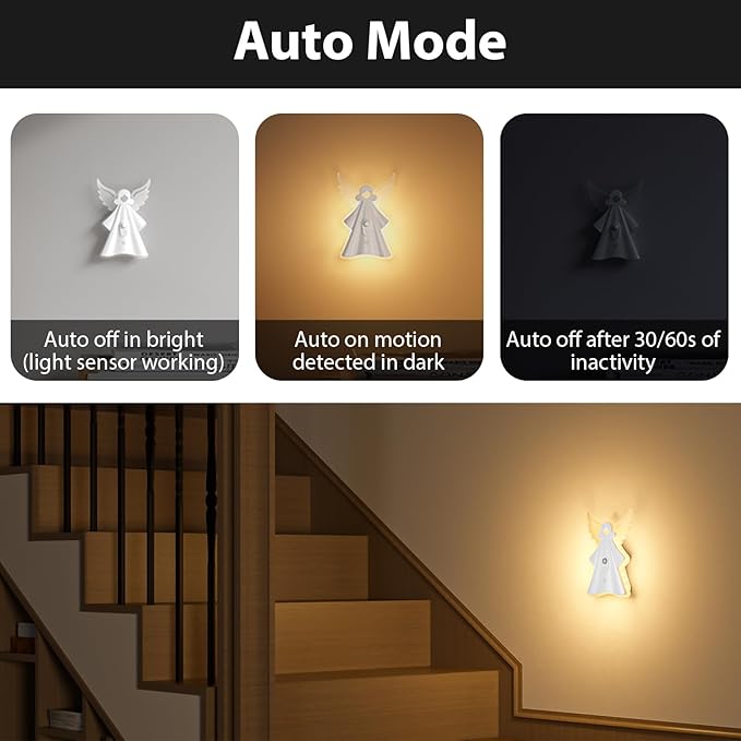 WOBANE 2PCS Night Lights Motion Sensor,Rechargeable LED Light with Remote,18 Colors Dimmable RGB Night Lamp,Battery Operated Touch LED Lighting for Kids,Stairs,Bedroom,Hallway,Gifts