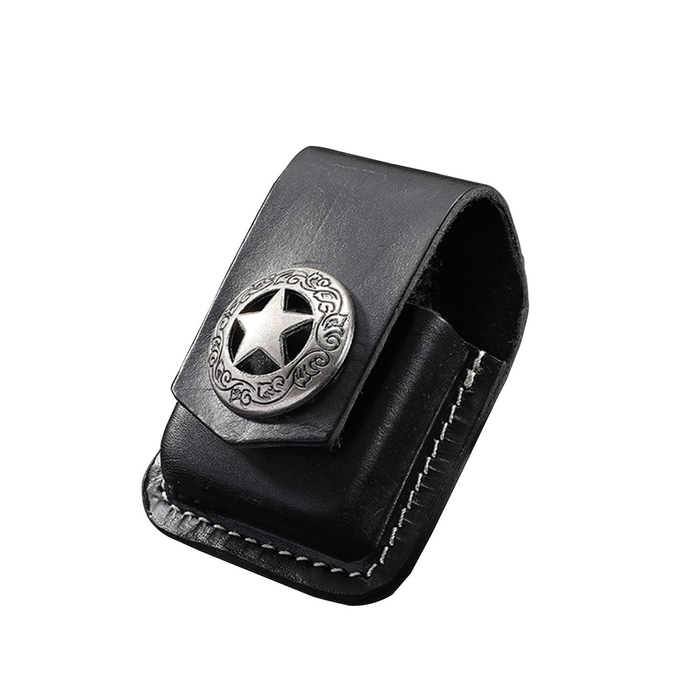 Fliptop Leather Lighter Pouch Case Holder,Kerosene Windproof Lighter Belt Case,Handmade Cowhide Lighter Holder with Pocket Belt Loop,Fits Standard Windproof Lighters