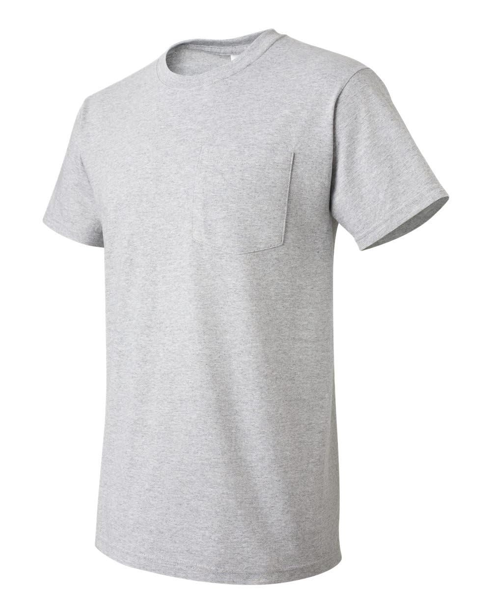 Fruit of the Loom Men's Pocket Crew Neck T-Shirt - XX-Large - Heather Gray (Pack of 4)
