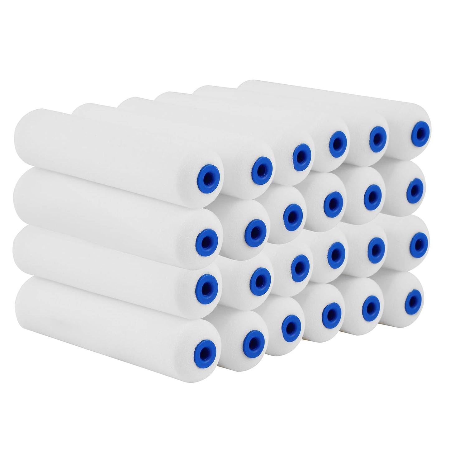 Mister Rui Foam Paint Roller, 4 inch Paint Roller 8 Pack, Small Paint Roller, High Density Foam Paint Roller Tray and Liner Set, Sponge Rollers for Painting and Staining