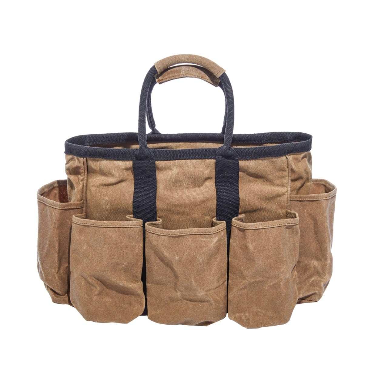 Readywares 14" Waxed Canvas Supply Bag/Garden Tool Tote/Cleaning Organizer/Mobile Bar/Versatile Storage Tote With Pockets/Utility Bag with Heavy Duty Handles