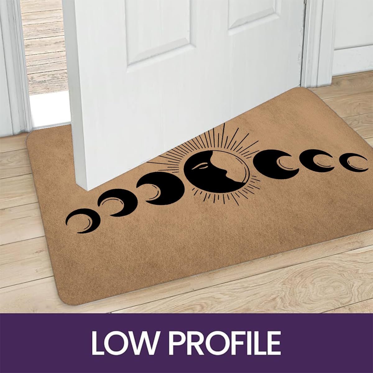 GXFC ZHAO Funny Welcome Doormats Decorative Area Rugs for Entrance Novelty Gift Mat Front Door Porch Patio Mats(23.7 X 15.9 in) (Moon Phase Witchtok Boho Sun and Star Celestial Decor)
