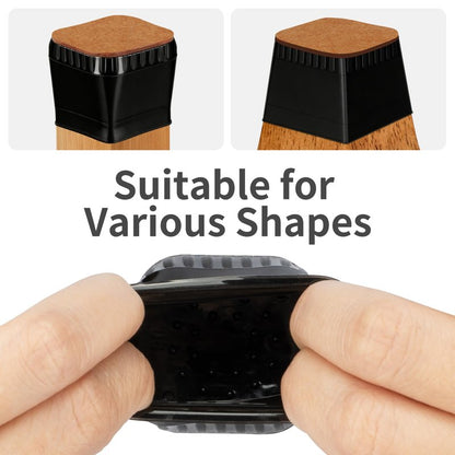 Chair Leg Floor Protectors - 40 Pcs Silicone & Felt Pads for Hardwood Floors - Anti-Scratch Furniture Sliders, Noise-Reducing Chair Feet Covers - Furniture Leg Caps Fit Sizes to(0.75"-1.06")