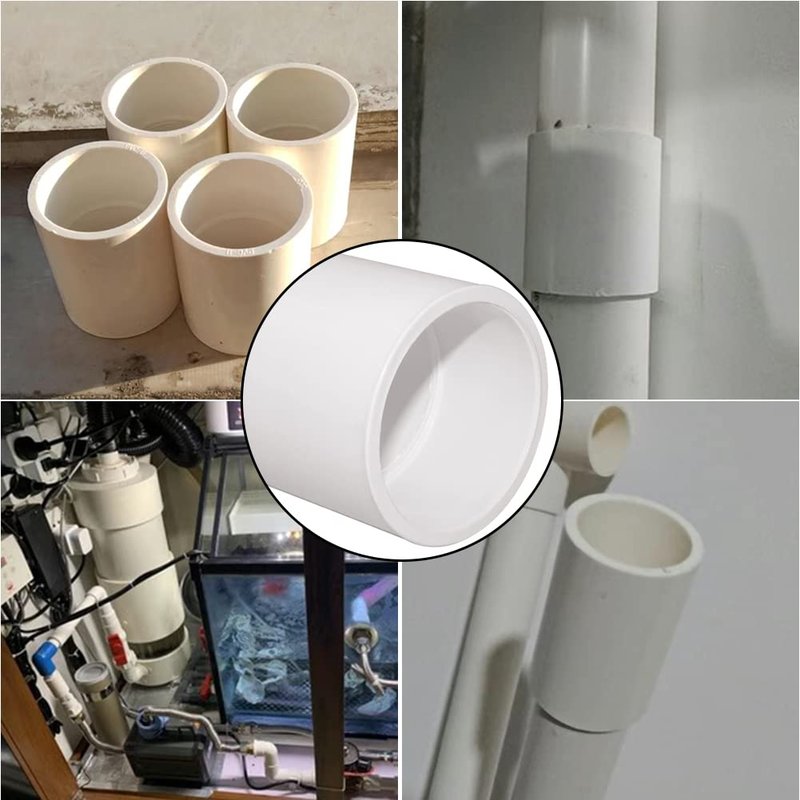 Fitvell 5PCS 2" PVC Pipe Fitting Coupling Connector Adapter Pipe Fitting Slip (Socket x Socket) Schedule 40 White Color