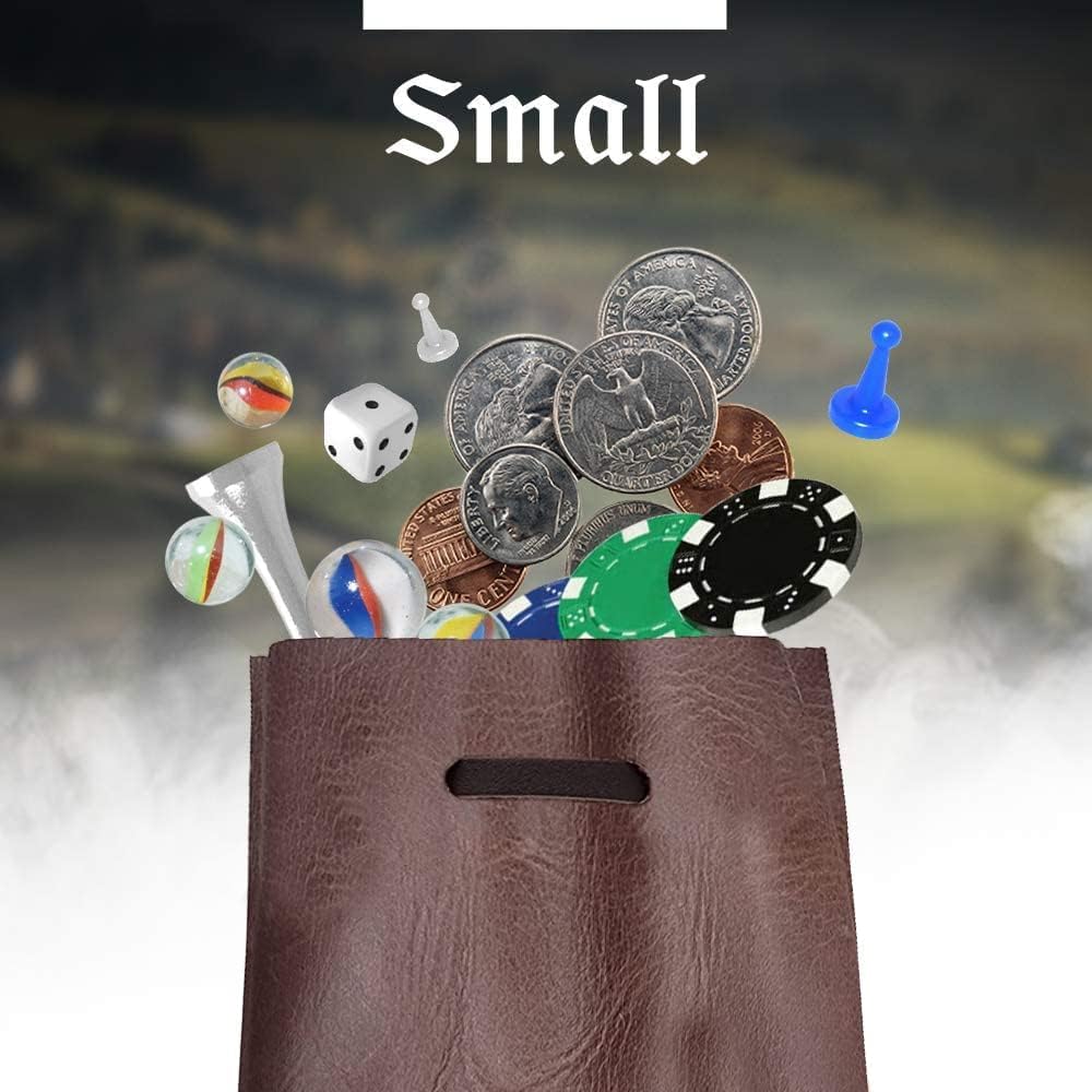 Nabob Leather Leather Drawstring Pouch, Coin Bag, Medicine Tobacco Pouch Medieval Reenactment Made in U.S.A Size 8.5" x 6"